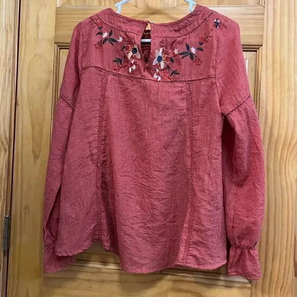 Umgee size S copper colored embroidered blouse - Picture 3 of 7